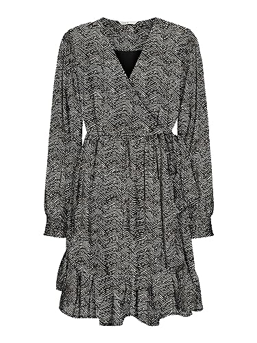 ONLY Damen Wickelkleid ONLSTAR Life L/S WRAP Dress PTM (L, Black 1) von ONLY