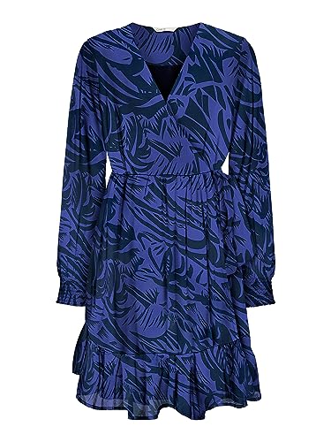 ONLY Damen Wickelkleid ONLSTAR Life L/S WRAP Dress PTM (S, Dress Blue) von ONLY