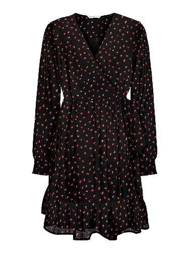 ONLY Damen Wickelkleid ONLSTAR Life L/S WRAP Dress PTM (XS, True red) von ONLY