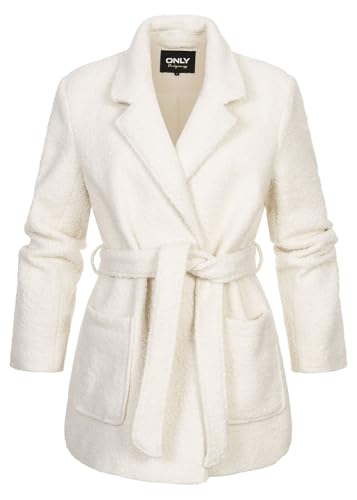 ONLY Damen Wickelmantel Jacke mit Bindegürtel und 2-Pockets cloud dancer weiss ONLY Damen Wickelmantel Jacke mit Bindegürtel und 2-Pockets cloud dancer weiss von ONLY