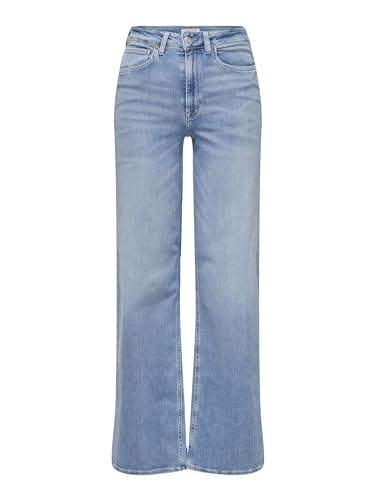 ONLY Damen Wide Fit Jeans High Waist Straight Leg Denim Stretch Hose Bleached Design ONLMADISON von ONLY