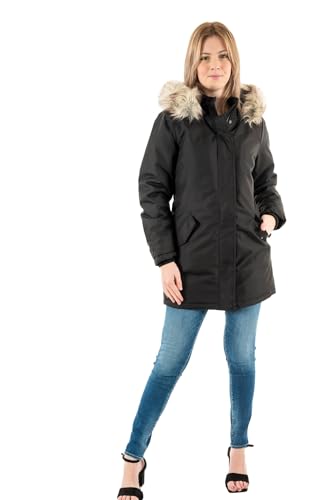 ONLY Damen Winterjacke ONLNewKaty Parka mit Fellkapuze 15300633 Black S von ONLY