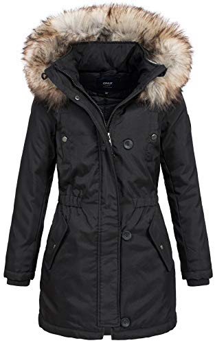 ONLY Damen Winterparka Kurzmantel Iris 15156574 Black XL von ONLY