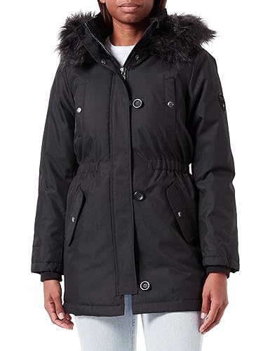 ONLY Damen Winterparka ONLIris mit Fellkapuze 15304625 Black/Black Fur M von ONLY