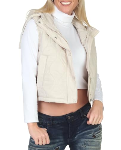 ONLY Damen kurze Steppweste mit Kapuze ONLValentina Quilted Waistcoat 15315383 Pumice Stone L ONLY Damen kurze Steppweste mit Kapuze ONLValentina Quilted Waistcoat 15315383 Pumice Stone L von ONLY