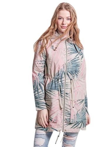 ONLY Damen onlJASMIN Oversized AOP Parka Box OTW Parka, per Pack Mehrfarbig (Moonbeam AOP: Pastel Palm AOP), 36 (Herstellergröße: S) von ONLY
