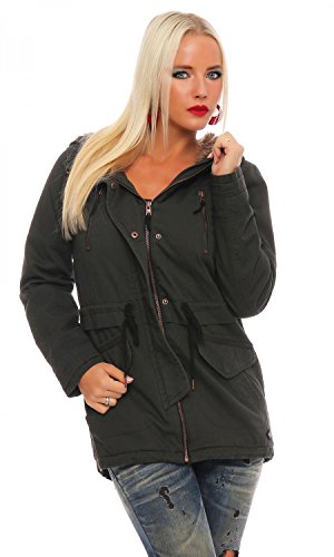 ONLY Damen Parka Jacke onlLEEONA Canvas Jacket CC OTW, Gr. 34 (Herstellergröße: XS), Grün (Jet Set) von ONLY
