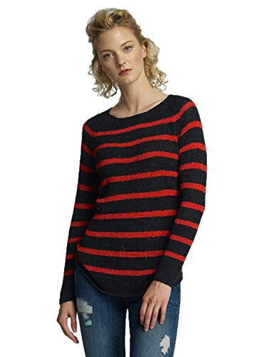 ONLY Damen onlTAPPY L/S Stripe CC KNT Pullover, Mehrfarbig (Sky Captain Stripes:W High Risk Red), 36 (Herstellergröße: S) von ONLY