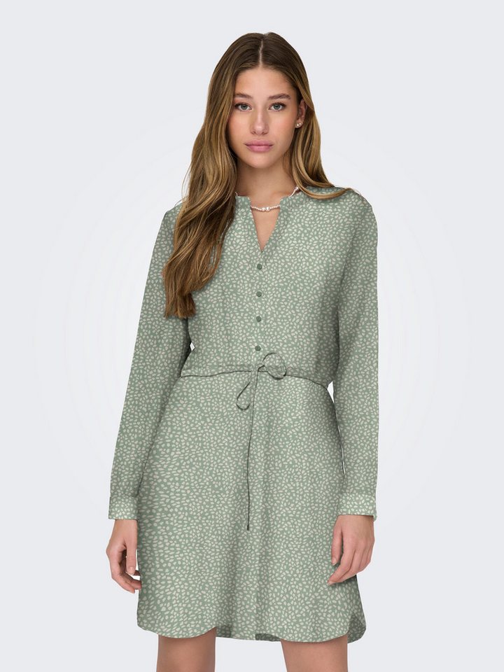 ONLY Druckkleid ONLCORY LIFE L/S V-NECK TUNIC WVN NOOS Sommerkleid mit Taillengürtel von ONLY