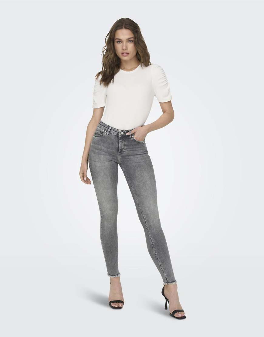 ONLY - Enge Jeans aus Denim in Grau von ONLY
