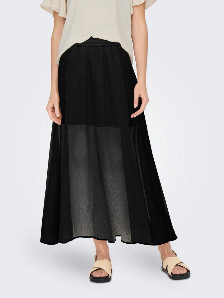 ONLY Faltenrock ONLASTA – Knöchellanger Rock mit elastischem Bund regular fit, Jersey, Polyester, elastischer Bund, unifarben von ONLY