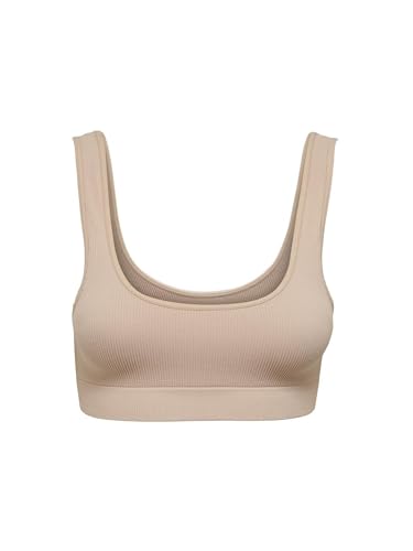 ONLY Damen Bustier BH mit herausnehmbaren Cups Soft Bra ohne Bügel RIPP Crop Top Basic ONLVICKYRIB von ONLY