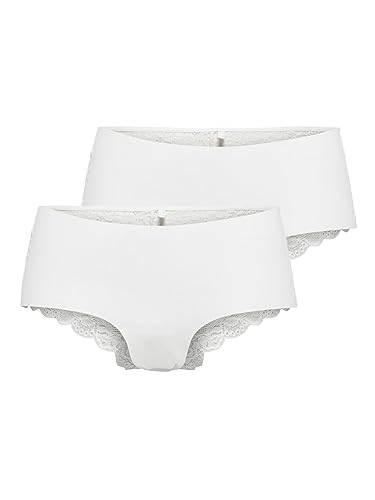 ONLY Damen Onlchloe Lace S.skin Briefs Pack of 3 Noos Panties, Cloud Dancer, XS EU von ONLY