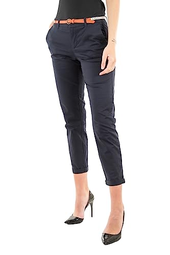 ONLY Women's ONLBIANA Cotton Belt Chino CC PNT Chinohose, Night Sky, 38W / 32L von ONLY