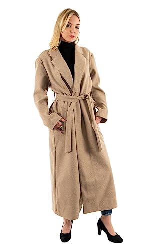 ONLY Women's Onltrillion Belt X-Long Coatigan CC PNT Jacket, Mocha Meringue/Detail: W Melange, L von ONLY