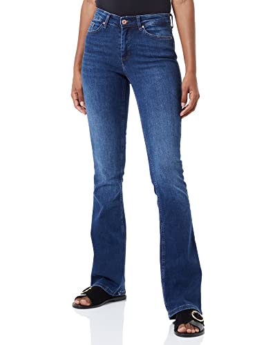 ONLY Damen Onlblush Mid flared Dnm Tai021 Noos Jeans, Dark Blue Denim, XS / 32L EU ONLY Damen Onlblush Mid flared Dnm Tai021 Noos Jeans, Dark Blue Denim, XS / 32L EU von ONLY