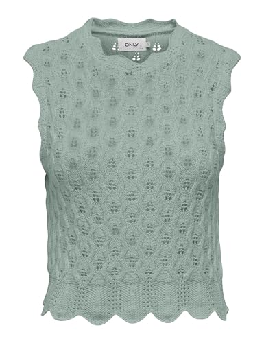 ONLY Damen Onlluna Life Sl O-Neck Tank Noos KNT Ärmelloses Strickoberteil Mit O-Ausschnitt Und Normaler Passform, Jadeite, Small von ONLY