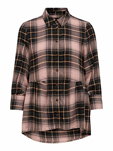 ONLY Damen Onlnew Canberra 3/4 Check Shirt Nooswvn Karohemd, Schwarz, S EU von ONLY