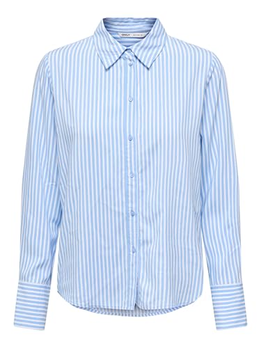 ONLY Damen Onlberit Life L/S Shirt WVN Hemdkragen Langarmhemd Für Den Alltag, Serenity, XS von ONLY