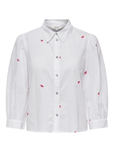 ONLY Damen Onlcandy 3/4 Cropped Shirt WVN Hemd, Bright White, X-Small von ONLY