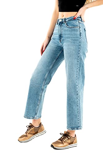 ONLY Damen High Waist Jeans | Stretch Denim Weite Lockere Schlaghose | 5-Pocket Wide Leg ONLJUICY, Farben:Blau, Größe:30W / 30L, Z-Länge:L30 von ONLY