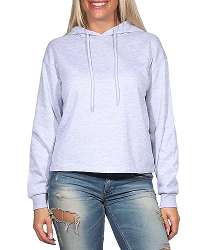 ONLY Damen Hoodie ONLFave Sweatshirt mit Kapuze 15321401 Light Grey Melange S von ONLY