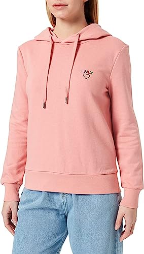 ONLY Damen Onlnoomi L/S Logo Noos Hooded Sweatshirt, Rosette, S EU von ONLY