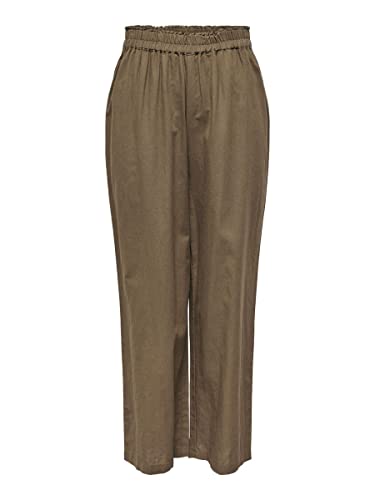 ONLY Women's ONLTOKYO HW Linen Blend ST Pant PNT NOOS Leinenhose, Cub, M / 32L von ONLY