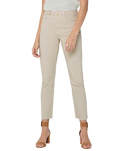 ONLY Damen Straight Fit Jeans | Raw High Waist Denim Pants | 5-Pocket Hose Beige Einfarbig ONLEMILY, Farben:Beige, Größe:32W / 30L, Z-Länge:L30 von ONLY