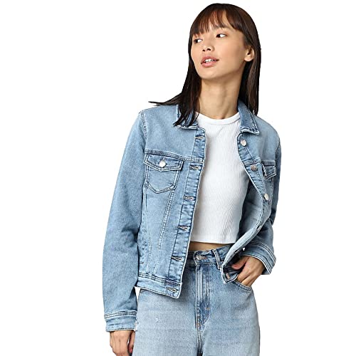 ONLY Women's ONLTIA Jacket JG DNM PIM238 Jeansjacke, Light Blue Denim, 40 von ONLY