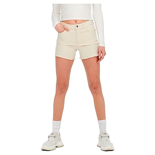 ONLY Damen ONLBLUSH MID SK DNM NOOS Shorts, Ecru, XS von ONLY