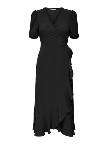 ONLY Female Kleid Normal geschnitten V-Ausschnitt Elastische Bündchen Kurzes Kleid von ONLY
