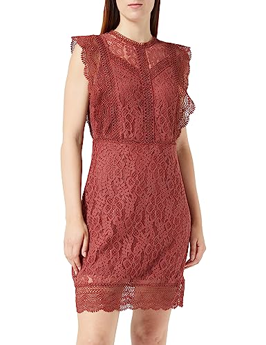 ONLY Damen Onlnew Karo Sl Lace Above Knee Dresswvn, Apple Butter, XS ONLY Damen Onlnew Karo Sl Lace Above Knee Dresswvn, Apple Butter, XS von ONLY