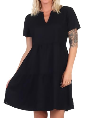 ONLY Female Kleid V-Ausschnitt Kleid mit kurzen Ärmeln von ONLY