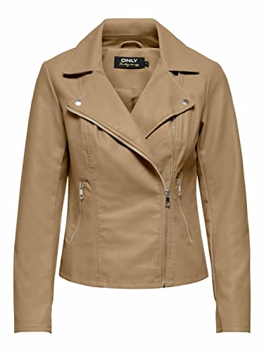 ONLY female Bikerjacke in Lederoptik Biker Kunstlederjacke von ONLY