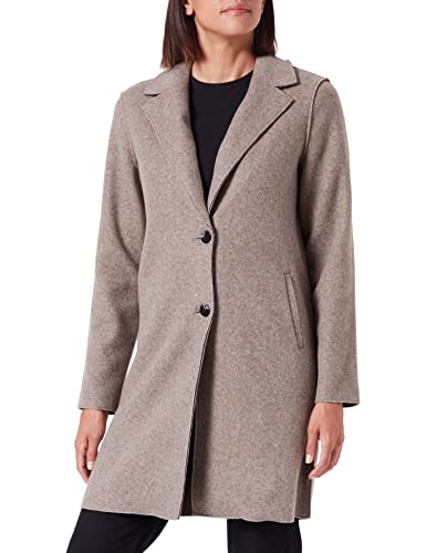 ONLY Damen Klassischer Mantel Elegant Coat Fleecejacke ONLCARRIE Bounded Cardigan mit Knopfleiste, Farben:Braun-2, Größe:XL von ONLY