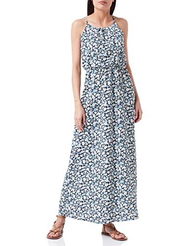 ONLY Damen Ärmelloses Maxi Blusenkleid | Lang Gepunktetes Print Tunika Dress | Spaghetti Träger ONLWINNER, Farben:Blau, Größe:34 von ONLY