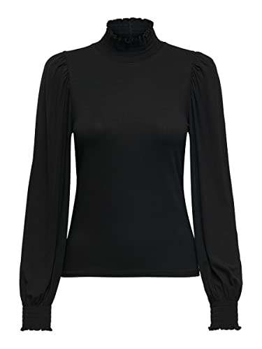 ONLY Damen Onlelva L/S Smock Top Noos Nn Langarmshirt, Schwarz, M EU von ONLY