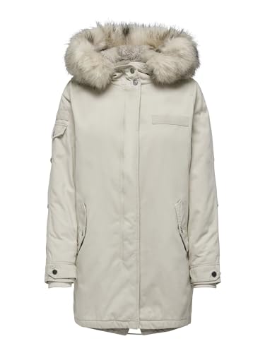 ONLY Damen Onlmay Cc Otw Fur Canvas Parka Jacke, Moonbeam, M EU von ONLY