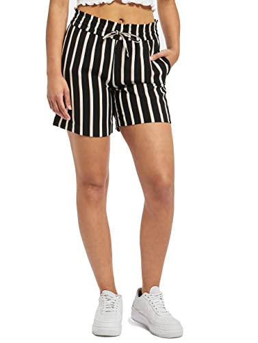 ONLY Damen ONLPIPER-ANN MW CC PNT Lässige Shorts, Black/Stripes, 38 von ONLY