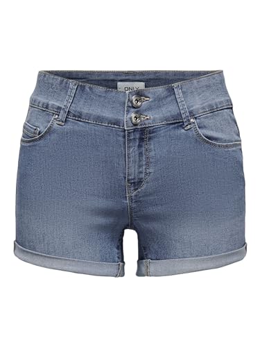 ONLY Damen ONLCARMEN REG Wide WB DNM PIM Shorts, Light Blue Denim, M von ONLY