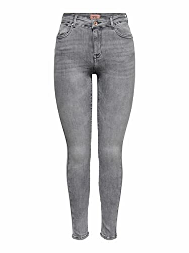 ONLY Damen Onlpower Mid Push Up Sk Azg937 Noos Jeans, Grey Denim, XS EU von ONLY