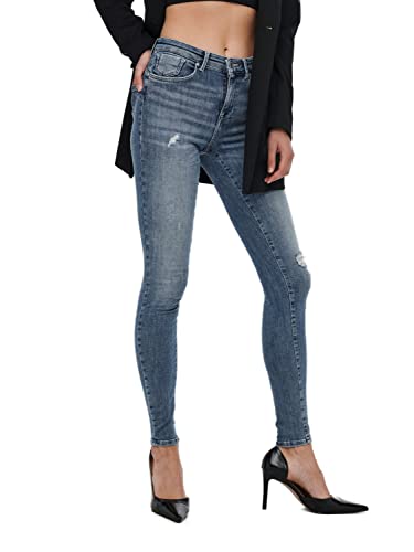 ONLY Damen Onlpower Life Mid Push Sk Dt Rea264 Noos Jeans, Medium Blue Denim, XS 34L EU ONLY Damen Onlpower Life Mid Push Sk Dt Rea264 Noos Jeans, Medium Blue Denim, XS 34L EU von ONLY