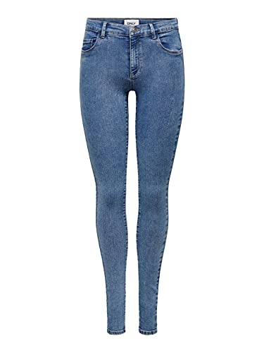 ONLY Damen ONLRAIN Life REG Skinny DNM NOOS 15129693, Medium Blue Denim/PIM430, XS/30 von ONLY