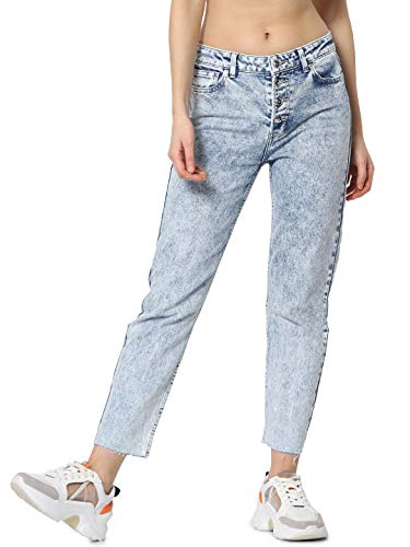 ONLY Female Straight Fit Jeans ONLEmily HW Straight Cropped 2832Light Blue Denim von ONLY