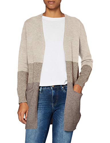 ONLY Damen ONLQUEEN L/S Long Cardigan KNT NOOS 15158746, Sand/W. BEIGE & Woodsmoke, XL von ONLY