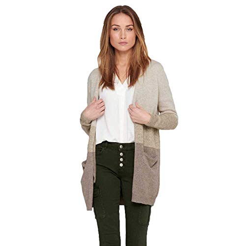 ONLY Damen Lange Strickjacke mit Taschen Knitted Stretch Casual Cardigan Open Langarm Basic ONLQUEEN von ONLY