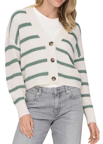 ONLY Damen Onlcarolnice Stripe Cardigan KNT Noos Strickjacke, Jet Stream, XL von ONLY