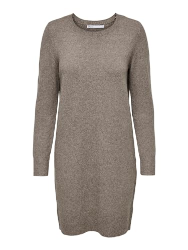 ONLY Damen Onlrica Life L/S O-neck Dress Knt Noos Kleid mini, Brownie, XL EU von ONLY