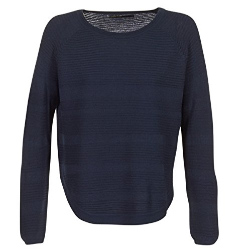 ONLY Damen Dünner Strick Pullover | Langarm Rundhals Knitted Sweater | Basic Stretch Jumper ONLCAVIAR, Farben:Blau-2, Größe:M von ONLY
